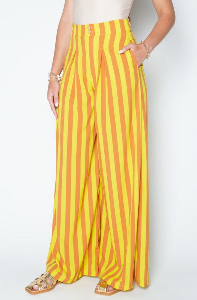 Orange stripe pants best sale