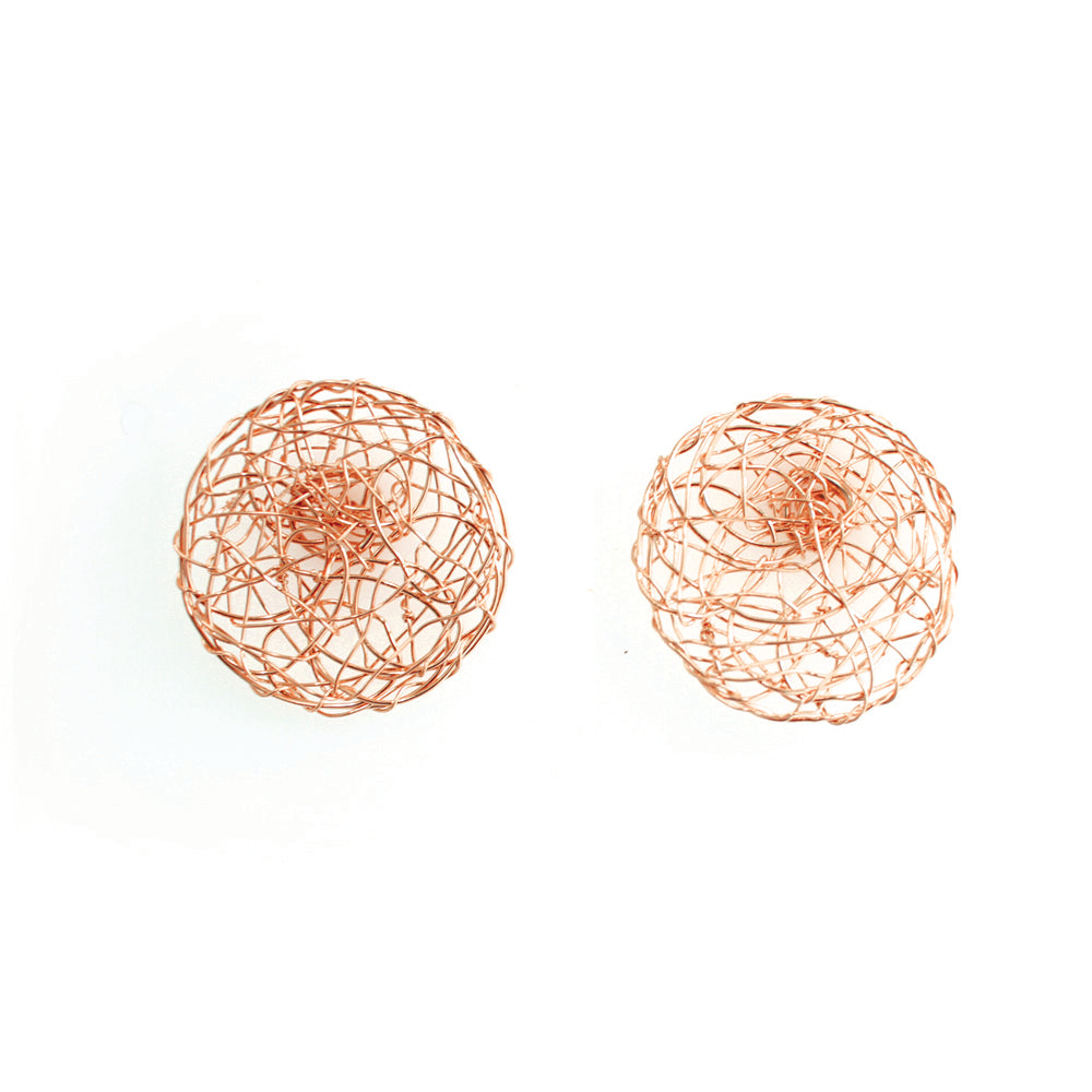 Aura Stud Earrings #1 (30mm) - Rose Gold Earrings TARBAY   