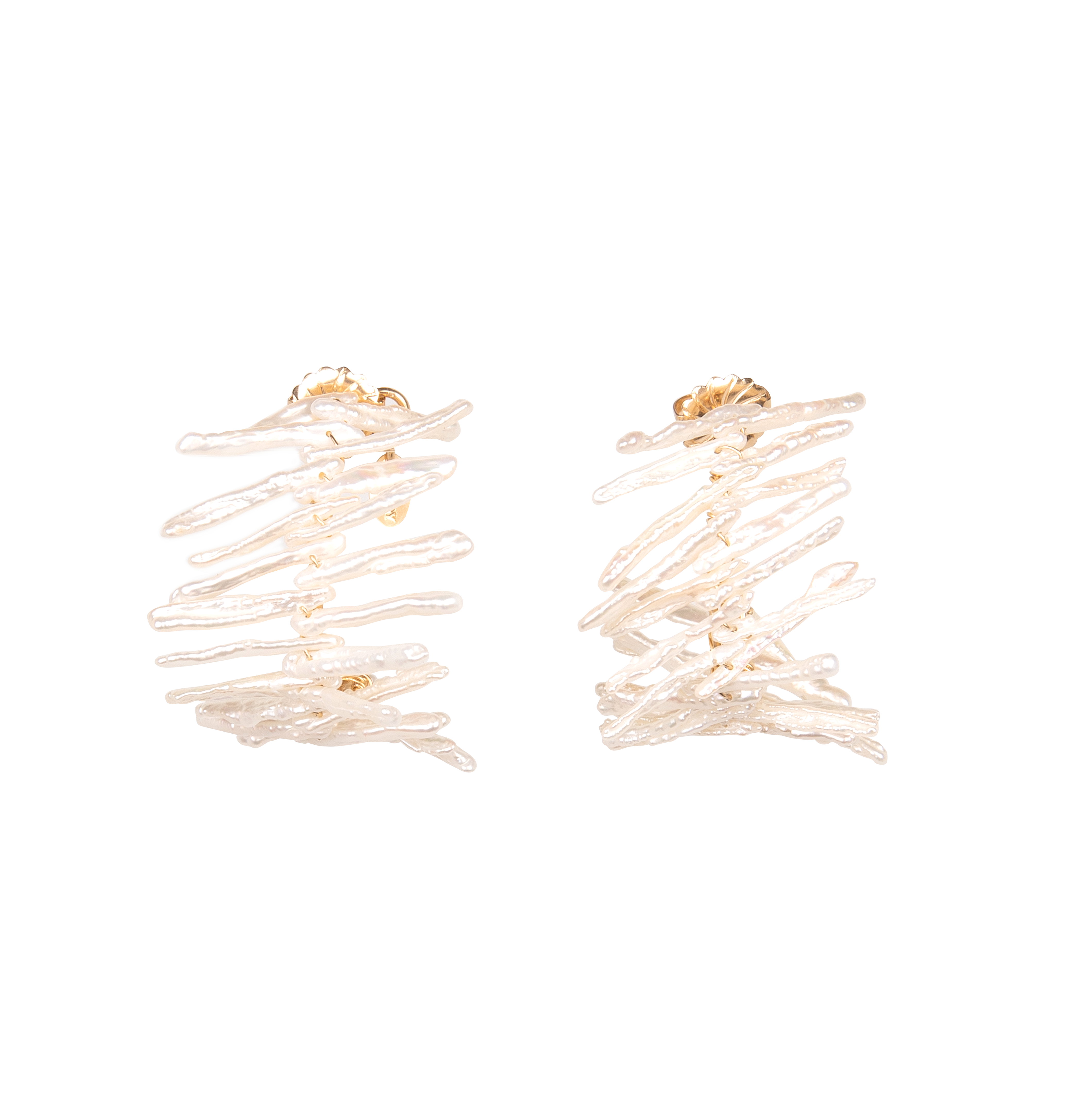 Estela Hoop Earrings #3 (30mm) - Pearl Earrings TARBAY   