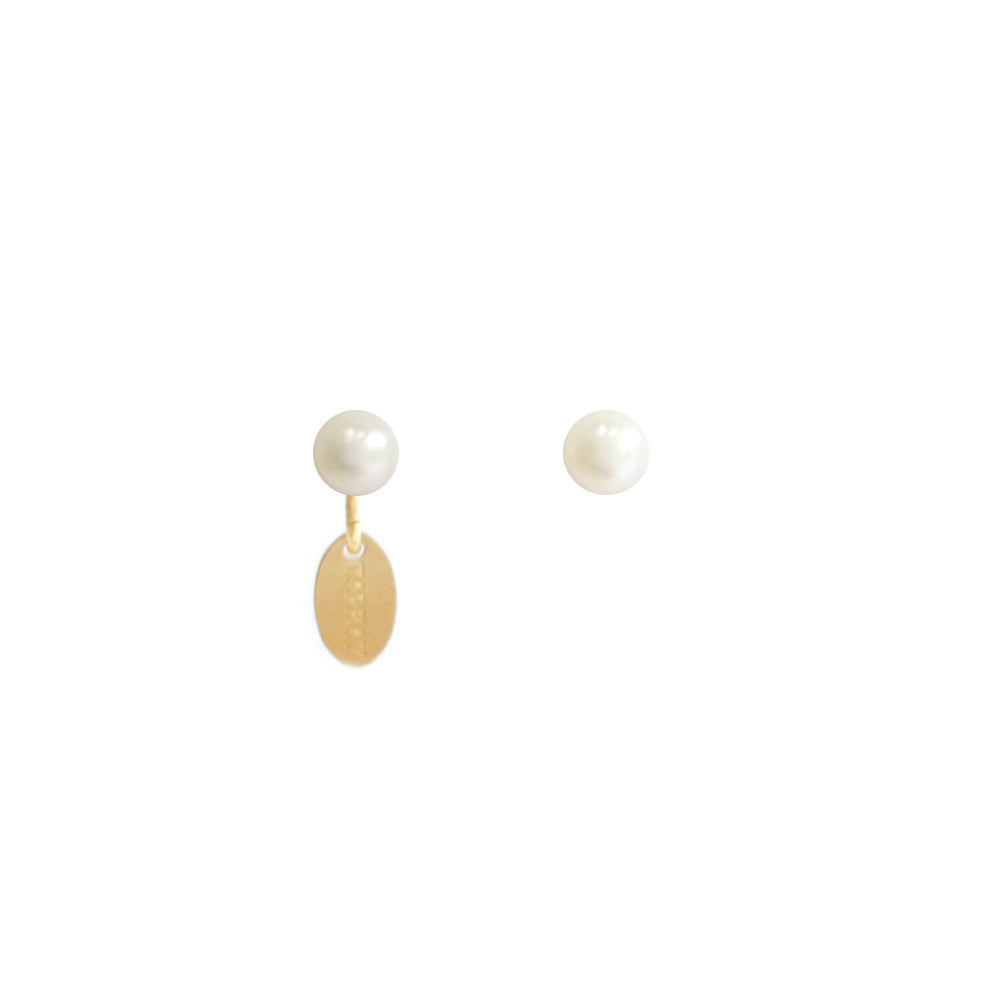 Classic Half-Round Pearl Earrings (6mm) - White Pearl Earrings TARBAY   