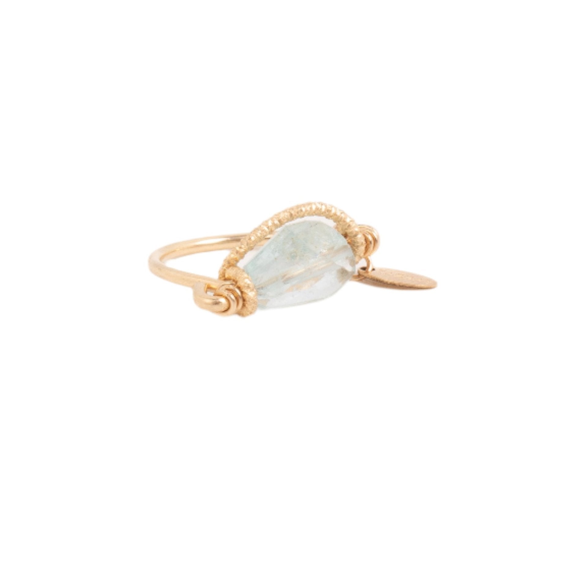 Calatea Ring #1 (20mm) - Aquamarine & Yellow Gold Maiara TARBAY   