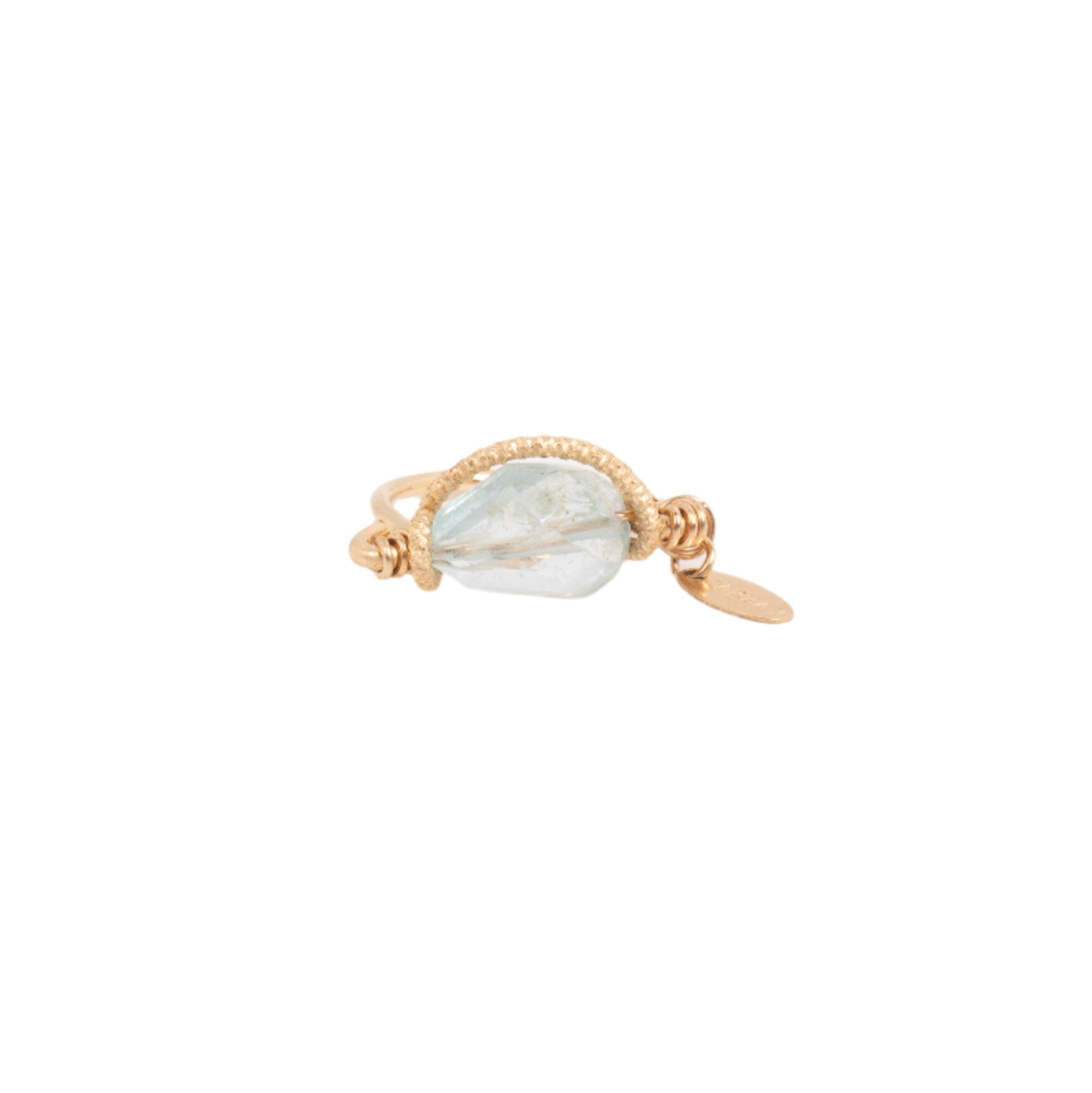 Calatea Ring #1 (20mm) - Aquamarine & Yellow Gold Maiara TARBAY   