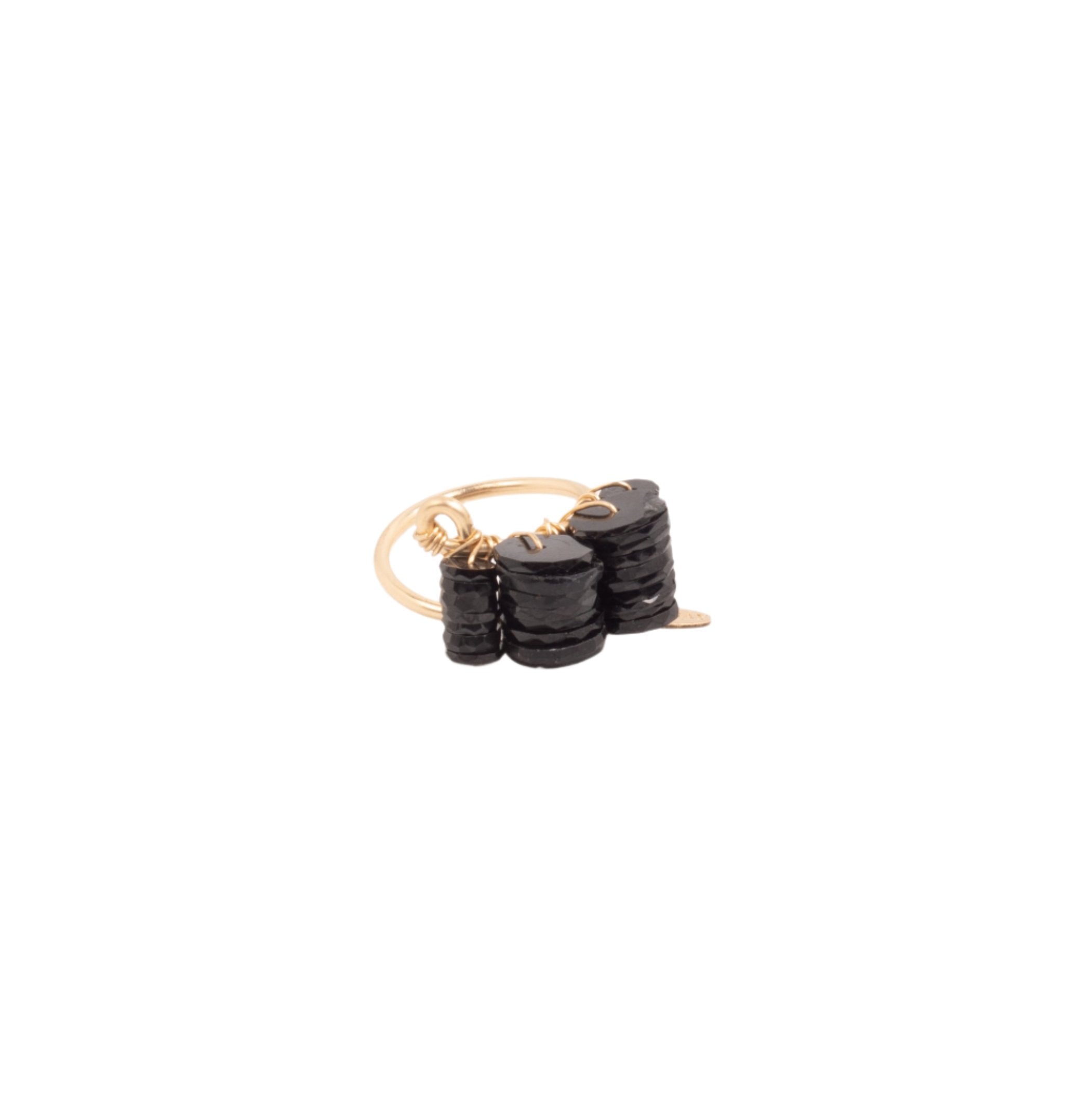 Diana Ring #1 (25mm) - Black Spinel & Yellow Gold Maiara TARBAY   