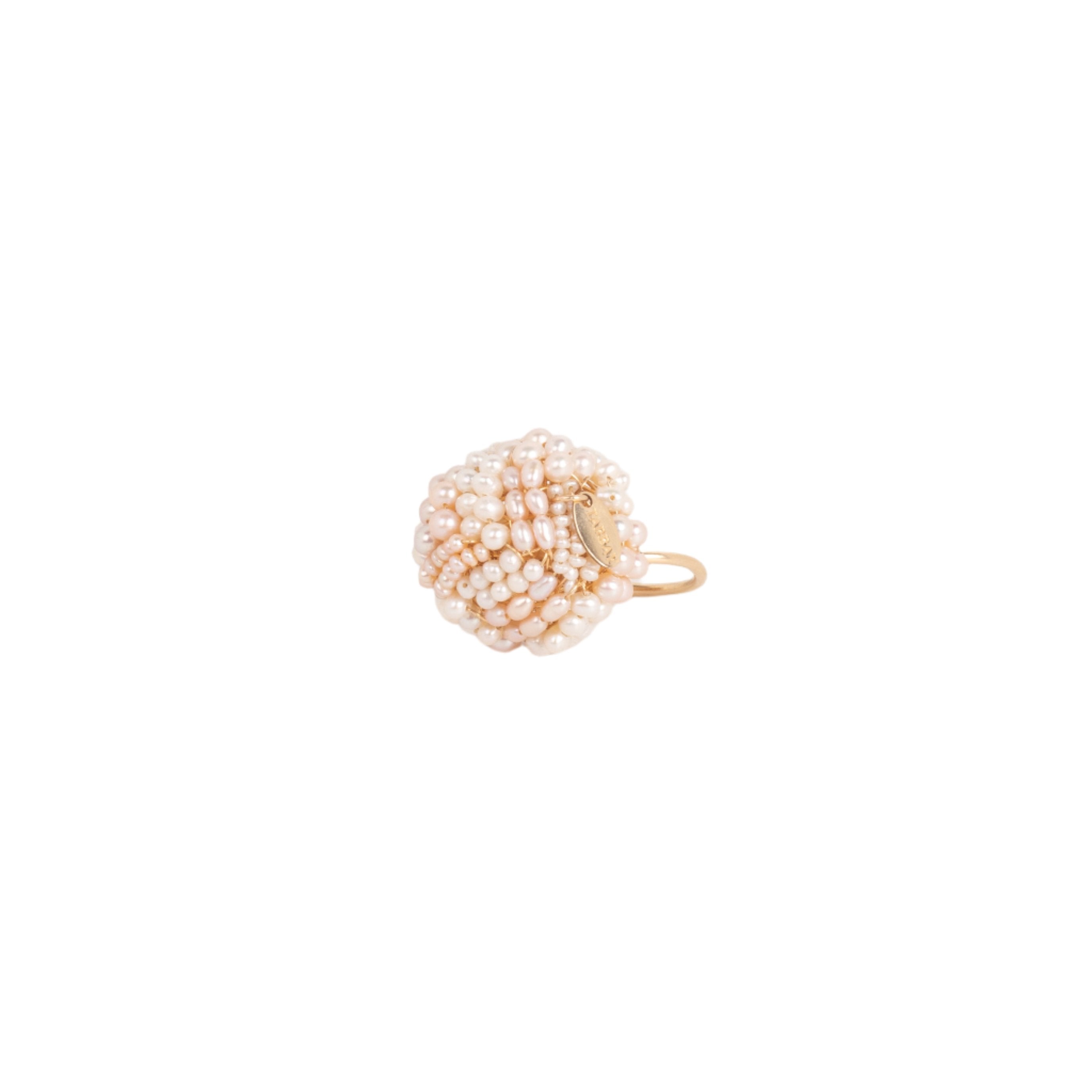 Clementina Ring # 1 (25mm) - White Pearl & Yellow Gold Maiara TARBAY   