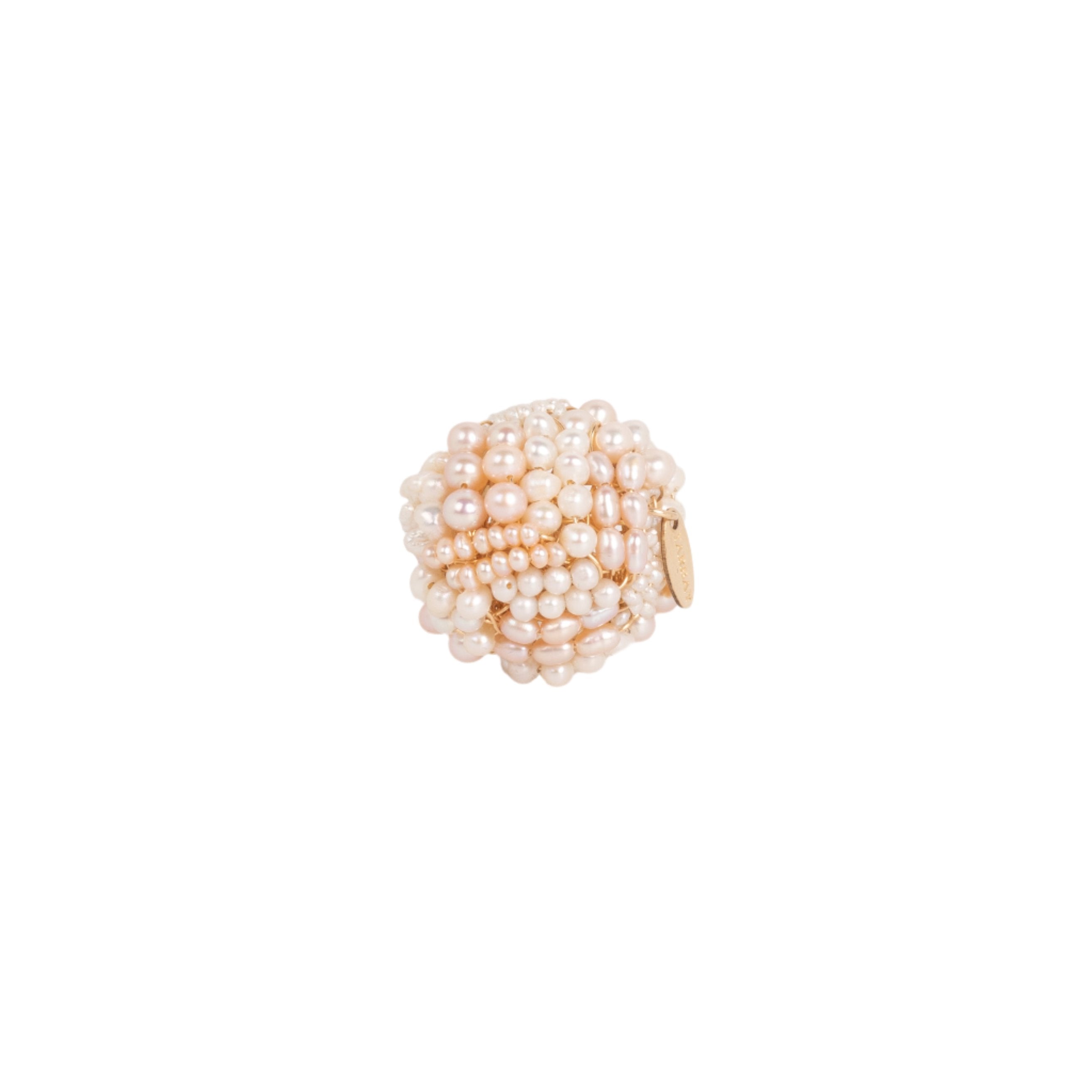 Clementina Ring # 1 (25mm) - White Pearl & Yellow Gold Maiara TARBAY   