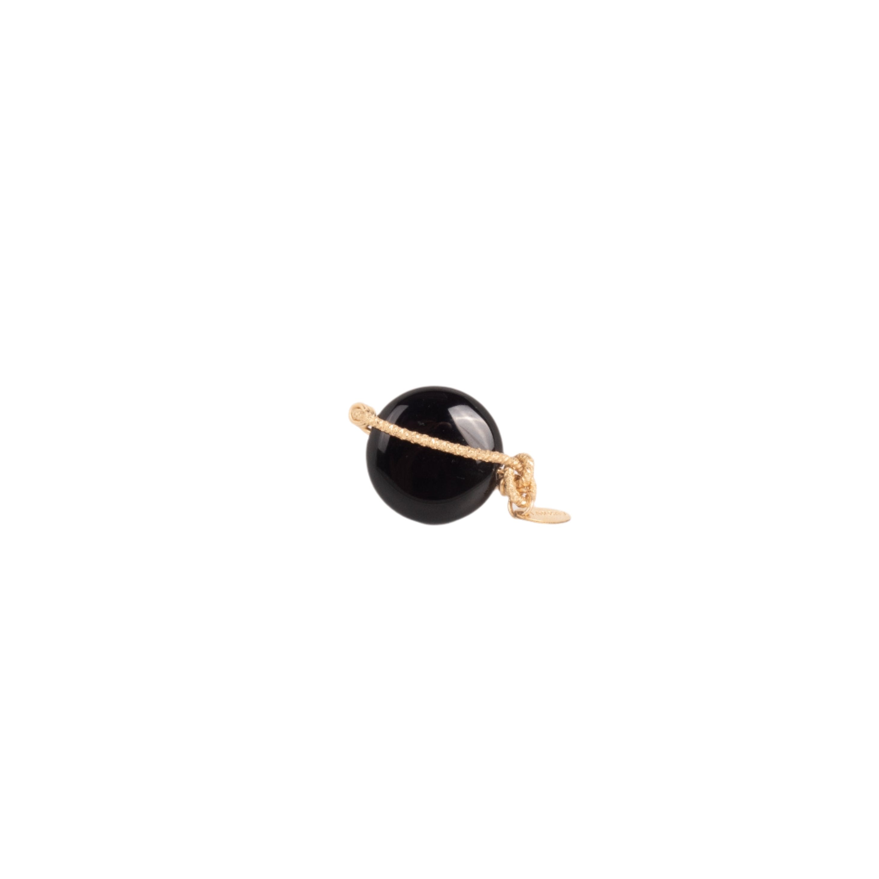 Calatea Ring #1 (30mm) - Black Agate & 14K Gold-Filled Rings TARBAY