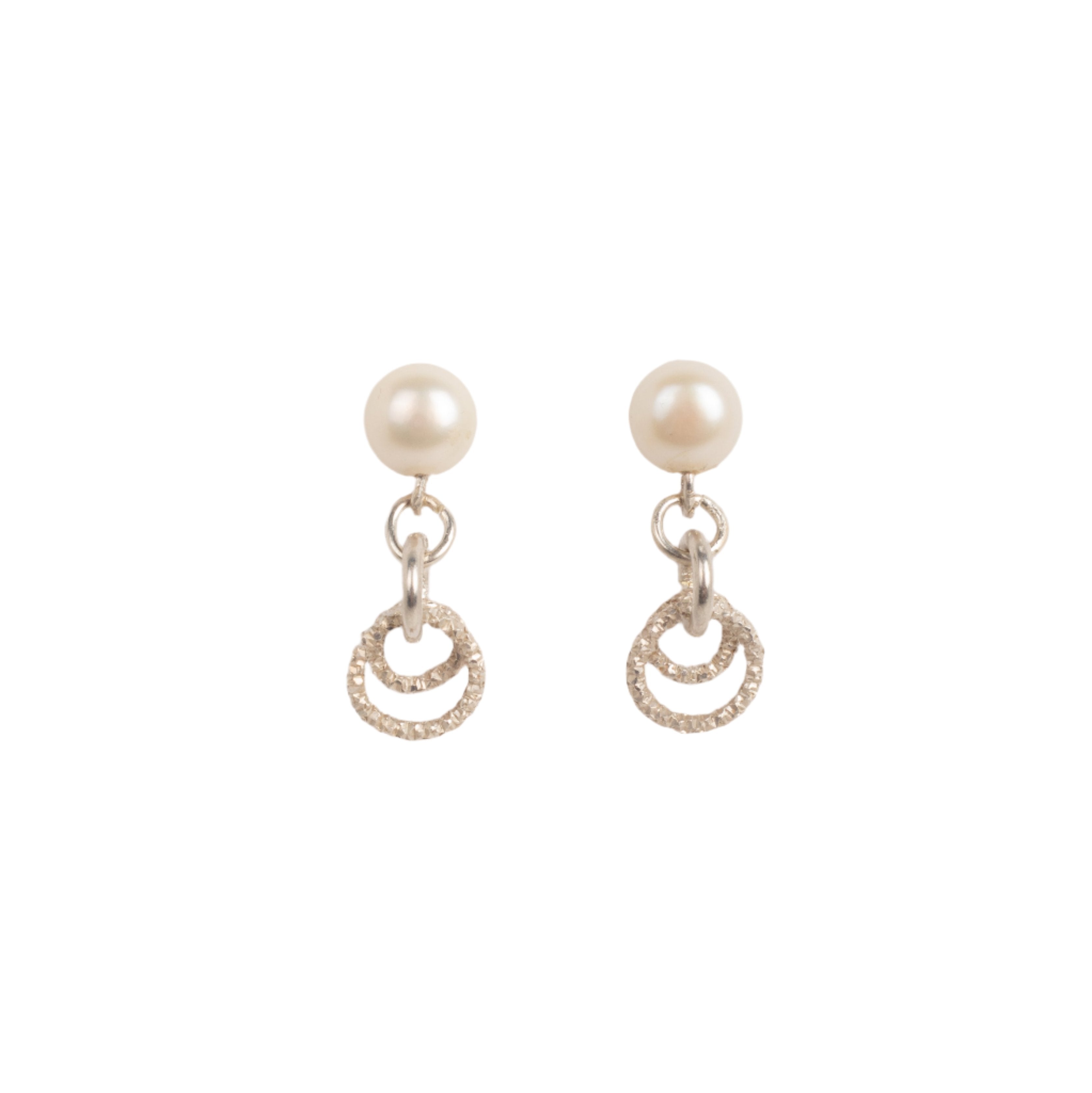 Margot Earrings #2 (30mm) - White Pearl & Sterling Silver Earrings TARBAY