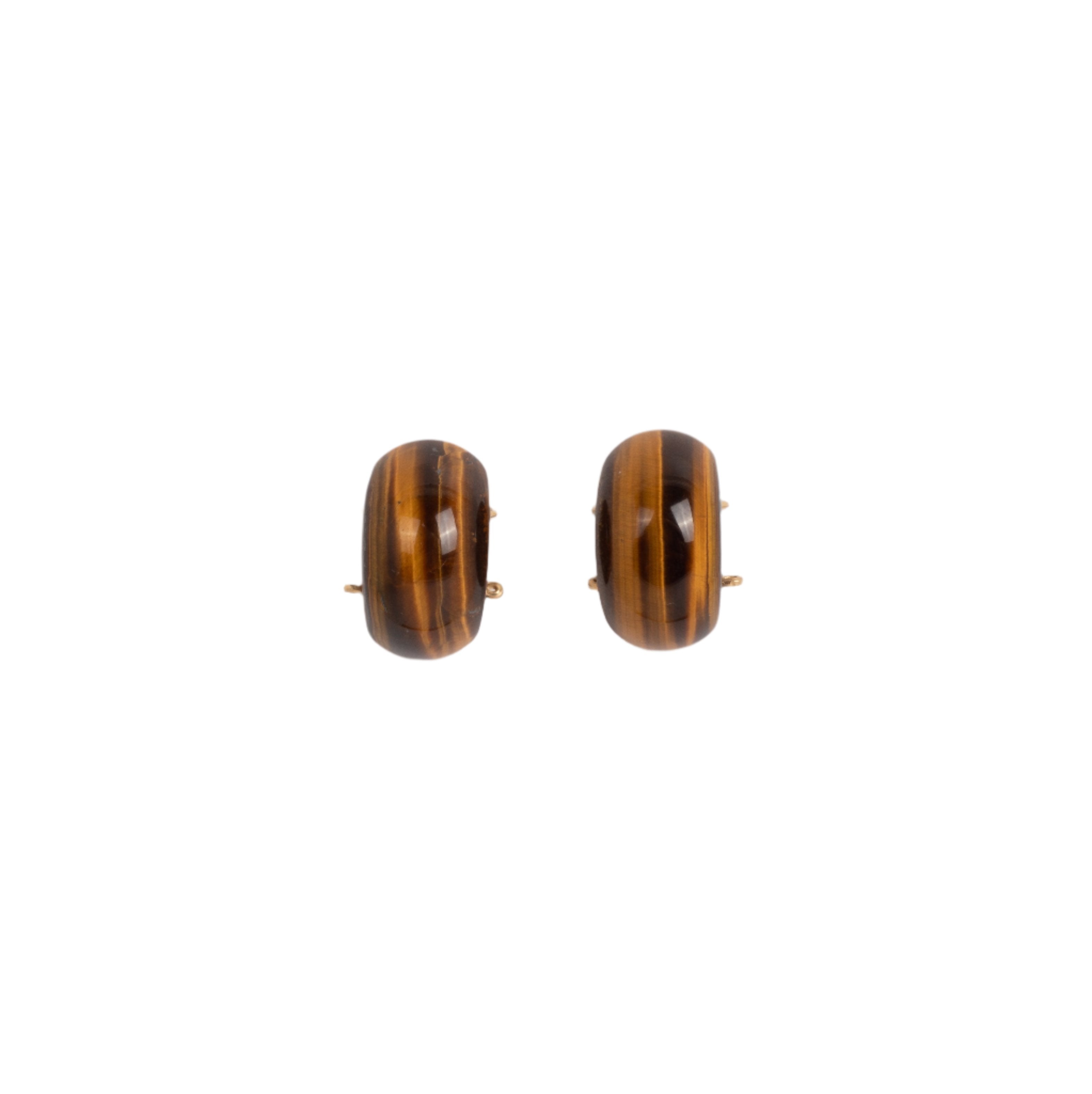 Petra Earrings #1 (25mm) - Tiger's Eye Earrings TARBAY