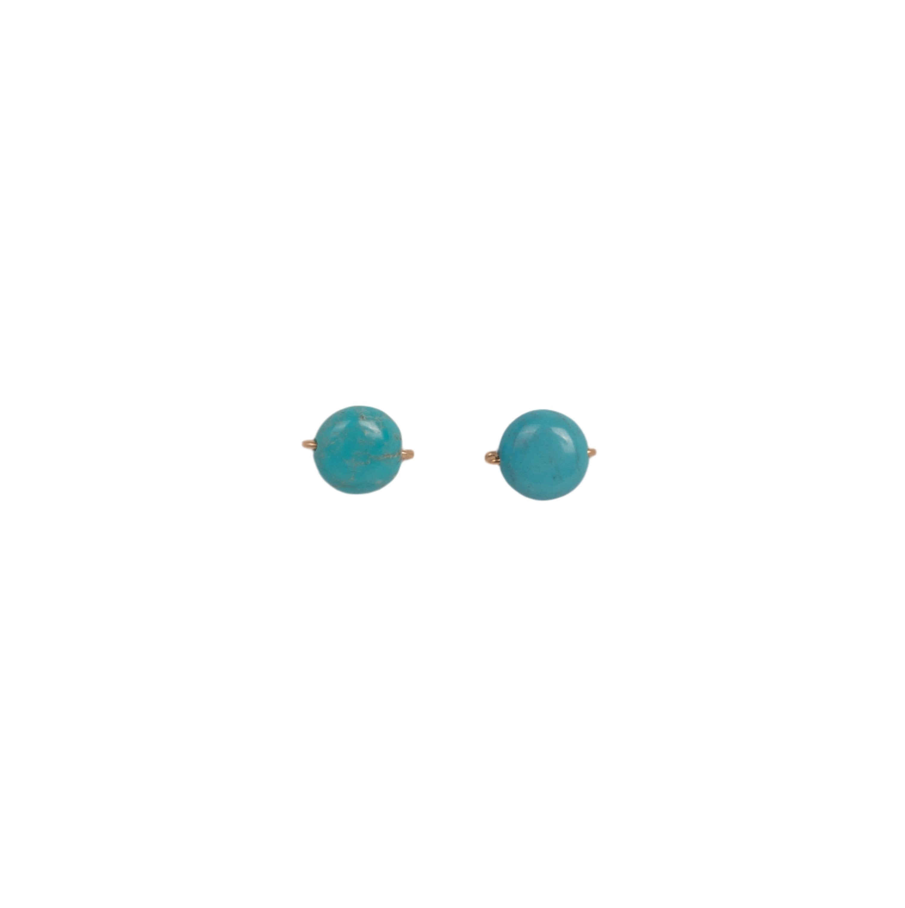 Solitario Earrings #1 (8mm) - Turquoise Earrings TARBAY