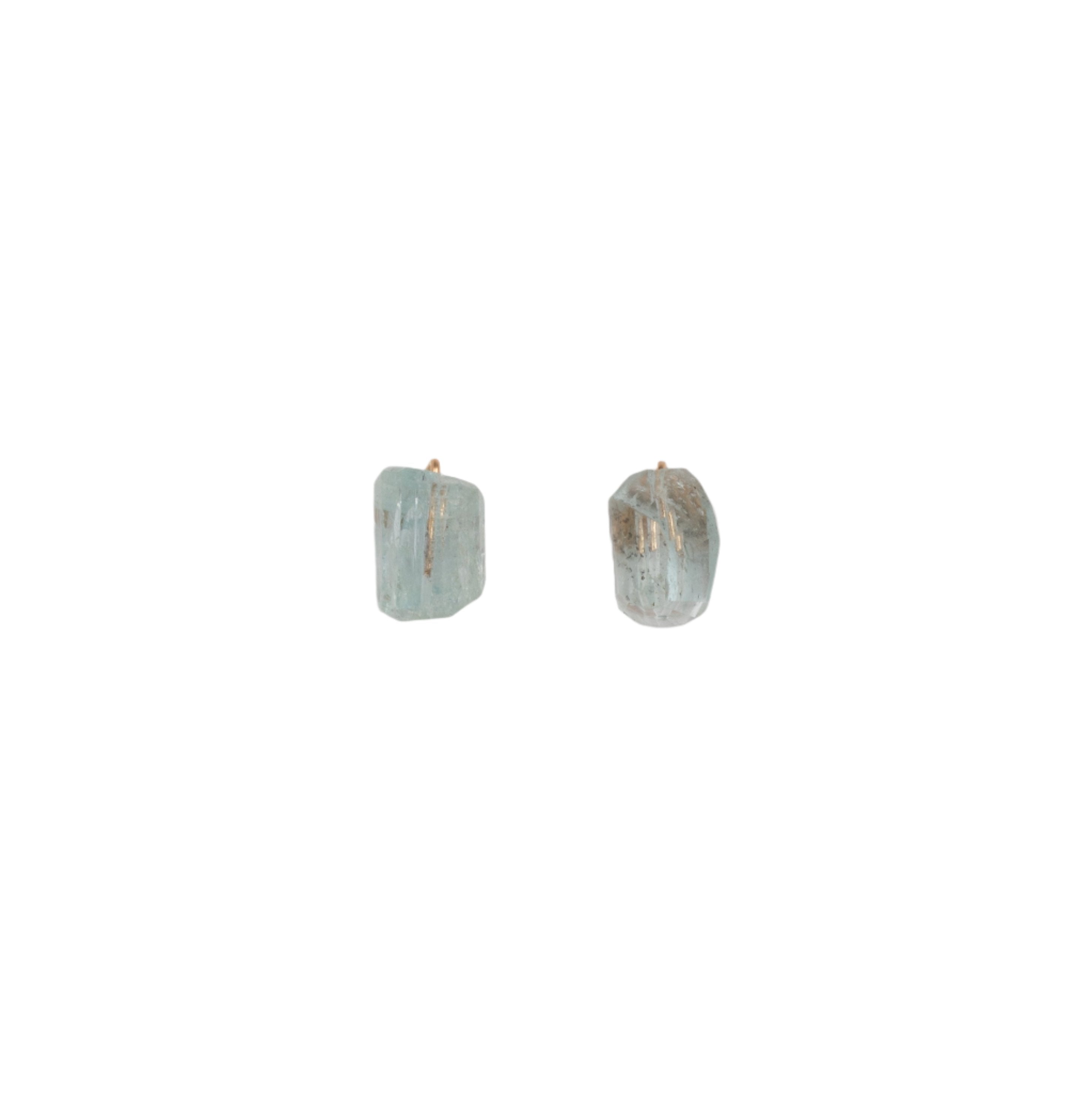 Solitario Earrings #1 (10mm) - Aquamarine Earrings TARBAY