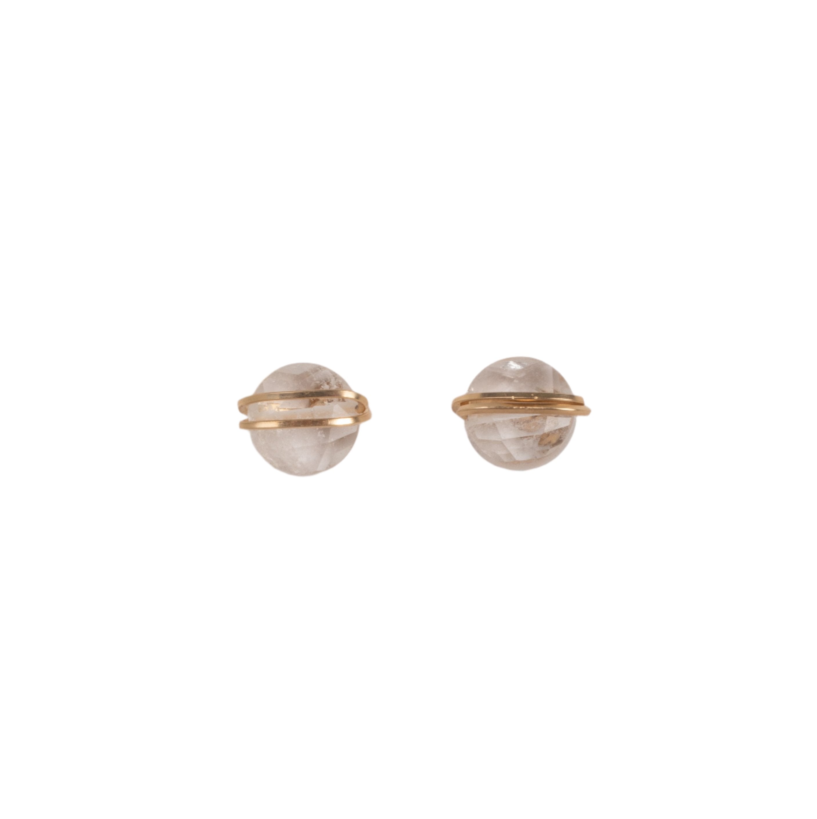 Calatea Earrings #2 (10mm) - Quartz & Yellow Gold Maiara TARBAY   