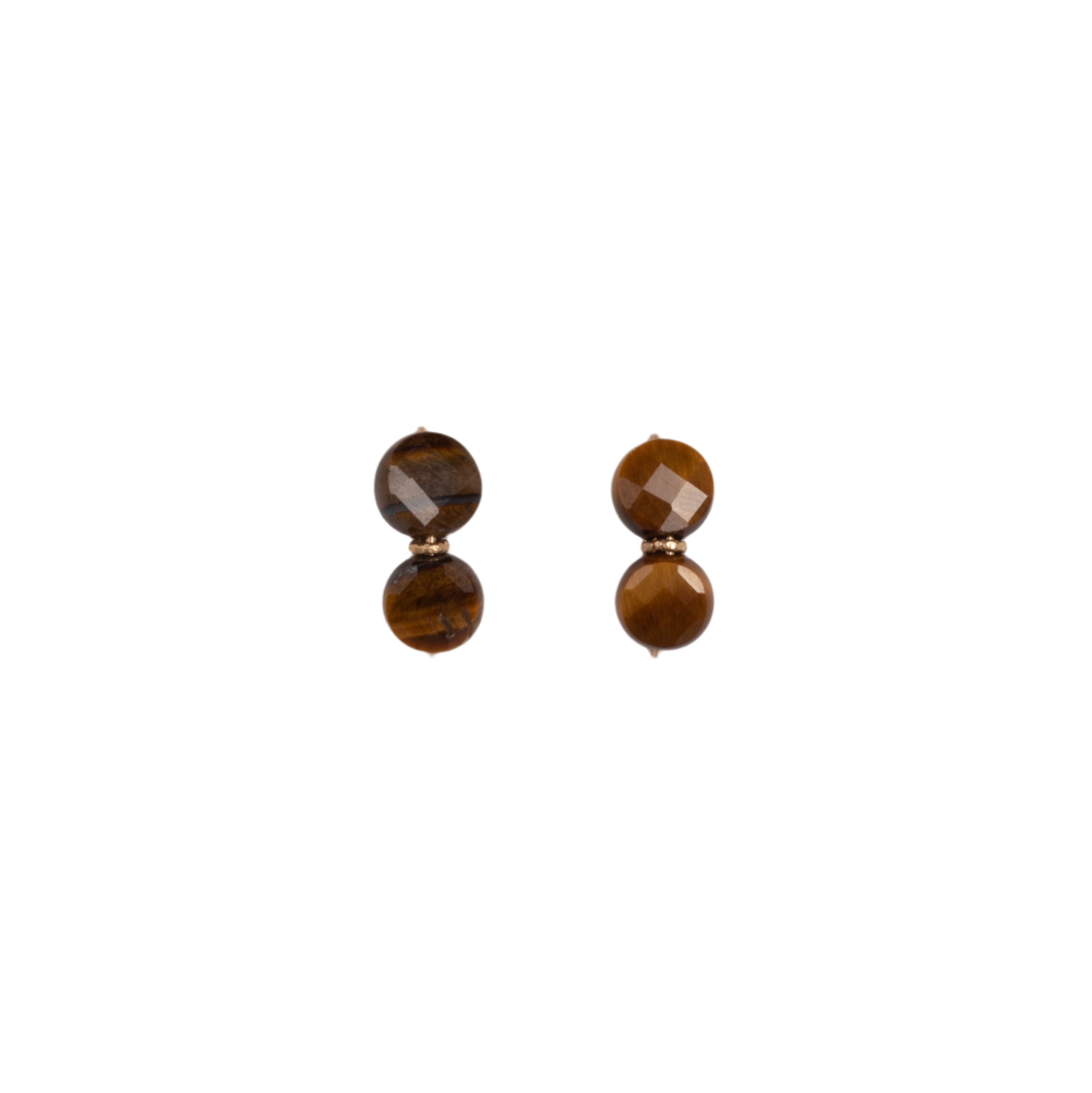 Bromelia Earrings #1 (18mm) - Tiger's Eye Maiara TARBAY   