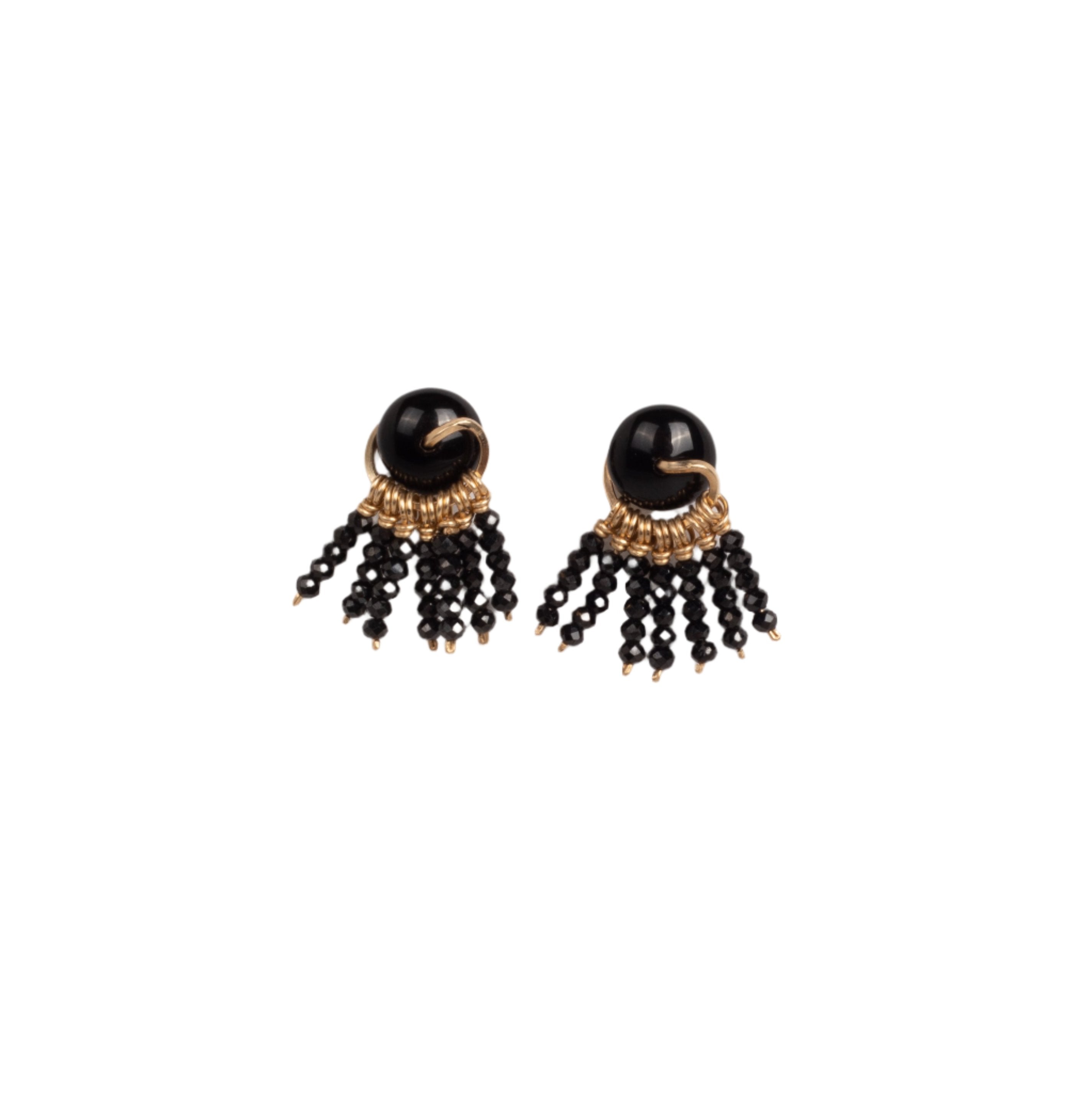 Miranda Earrings #1 (20mm) - Black Spinel Maiara TARBAY   