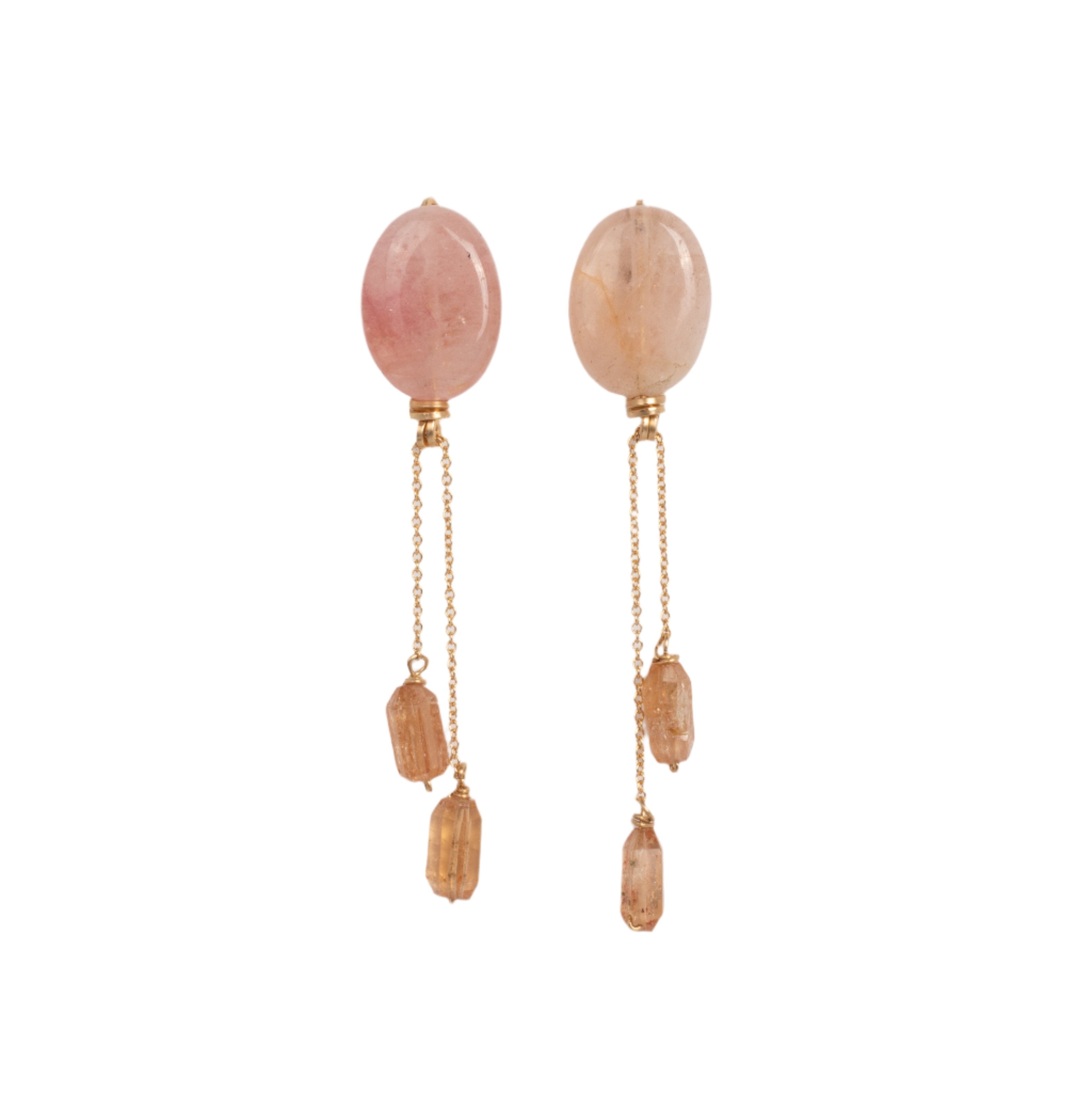 Petra Earrings #2 (60mm) - Imperial Topaz & Beryl Oval Earrings TARBAY