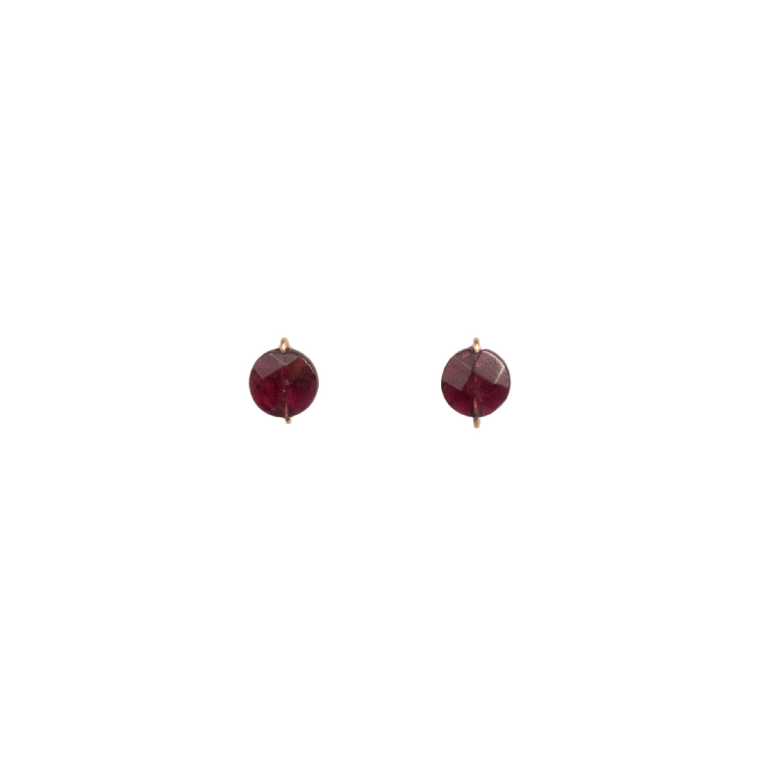 Solitario Earrings #1 (8mm) - Garnet Maiara TARBAY   