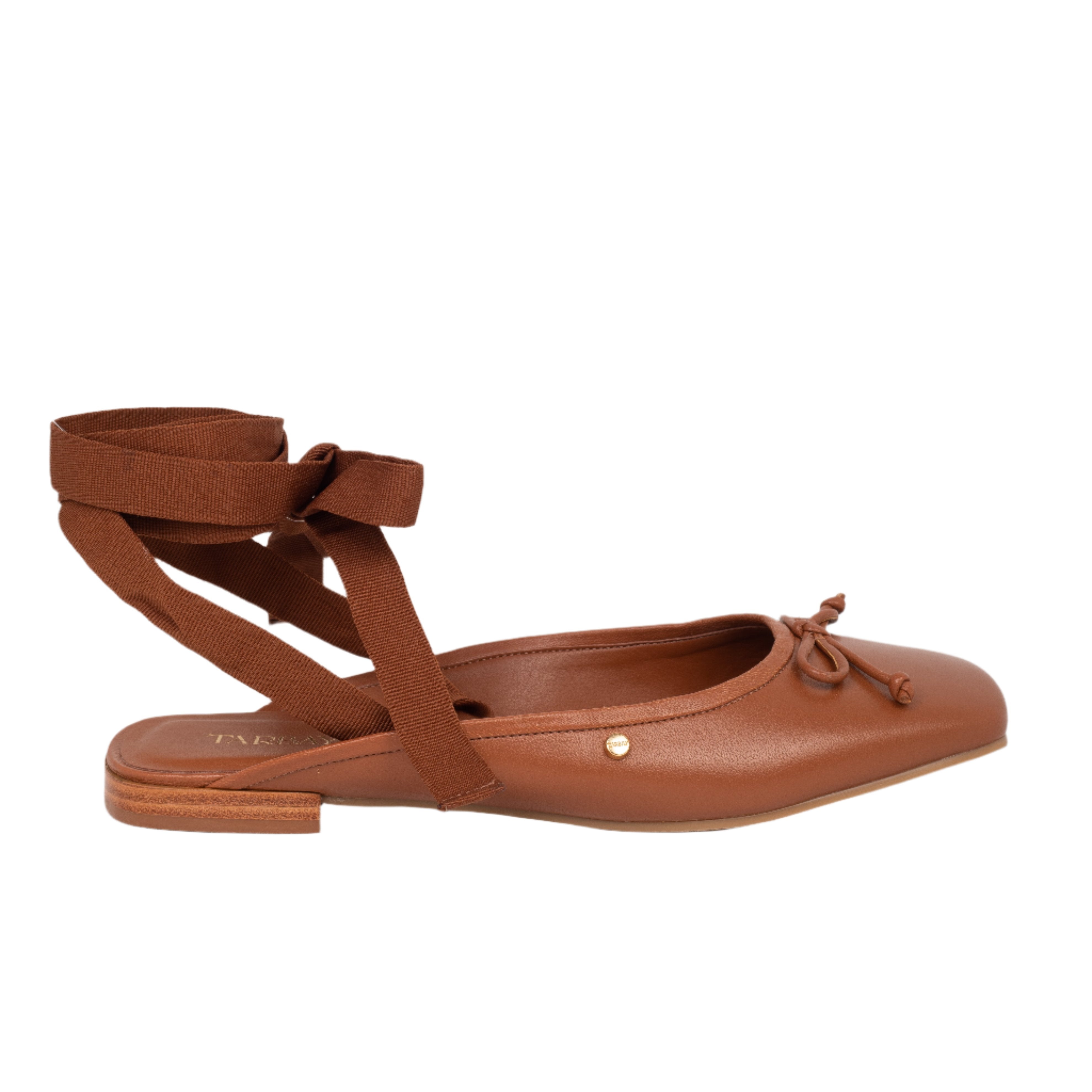 Emily Lace-Up Ballerina Flats - Tan Maiara TARBAY   