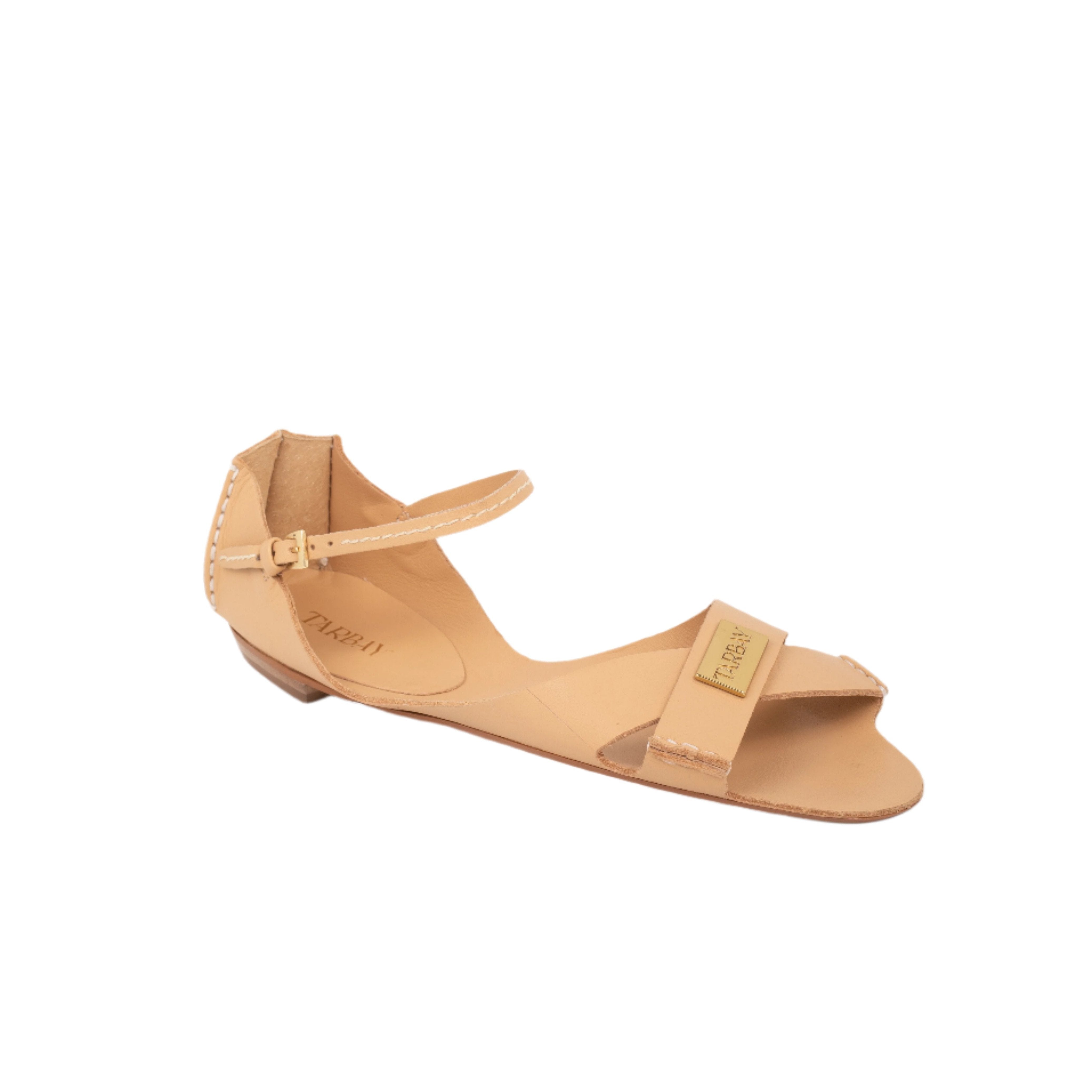 Tajali Leather Sandals - Toast Tajali Flats TARBAY   