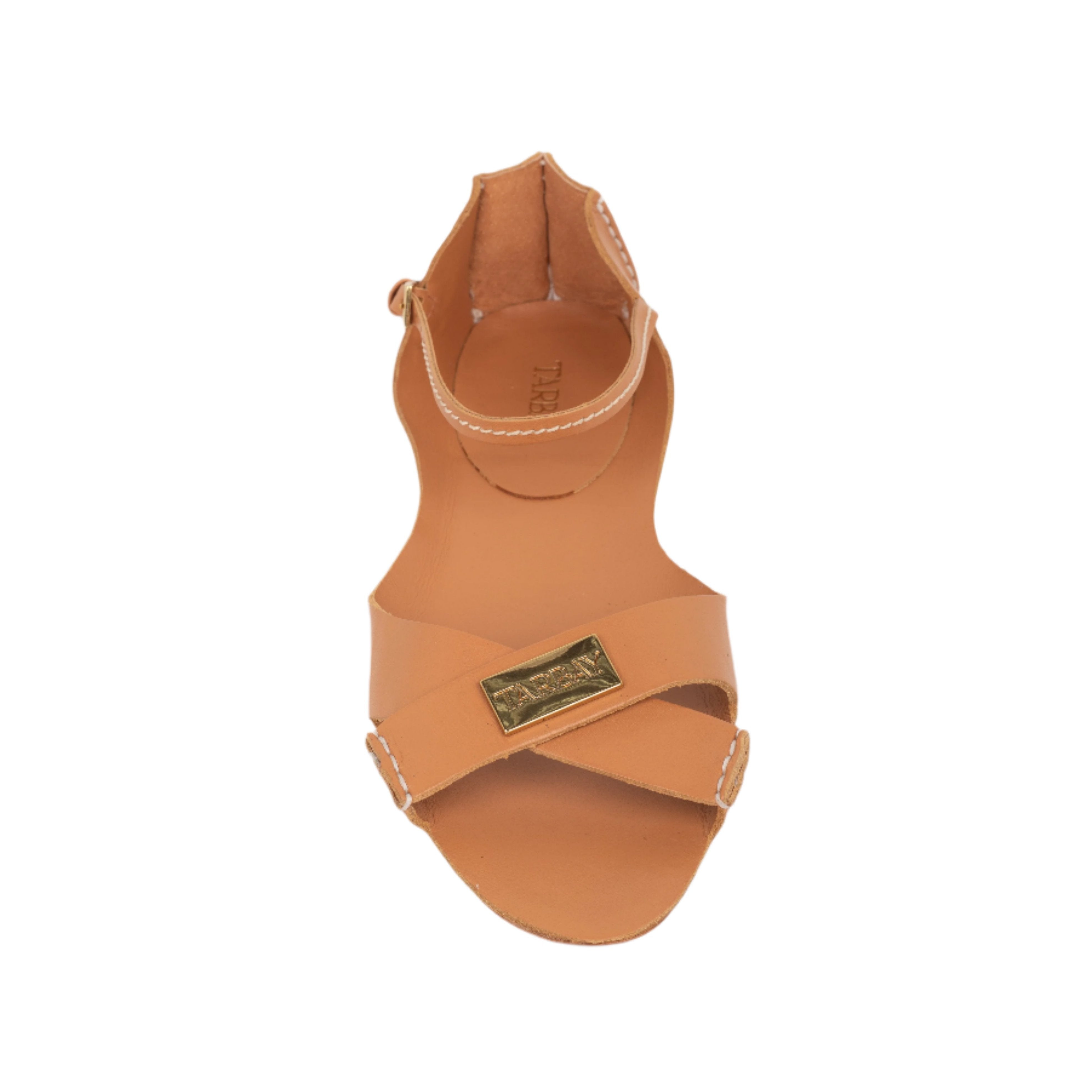 Tajali Leather Sandals - Almond Tajali Flats TARBAY