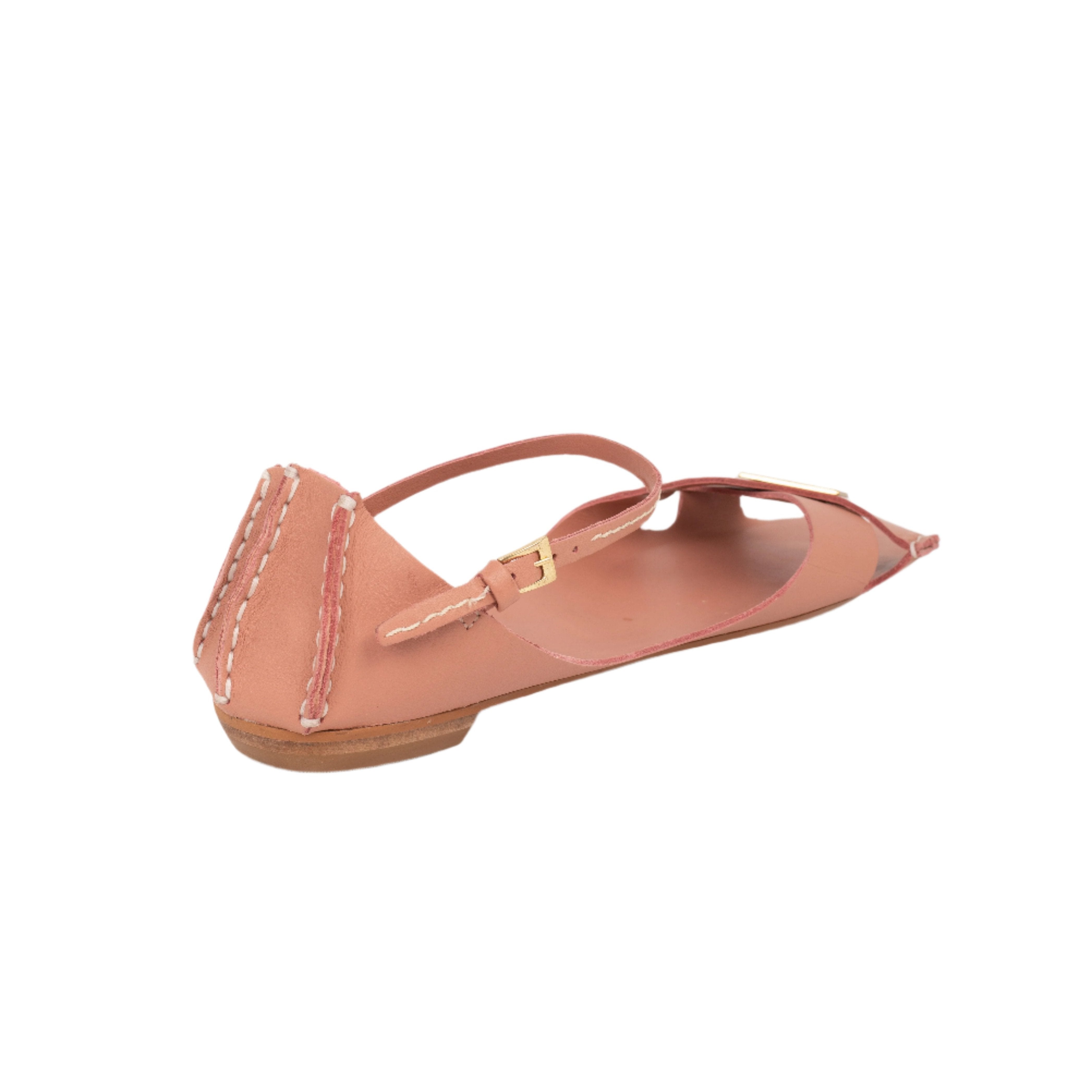 Tajali Leather Sandals - Dusty Rose Tajali Flats TARBAY