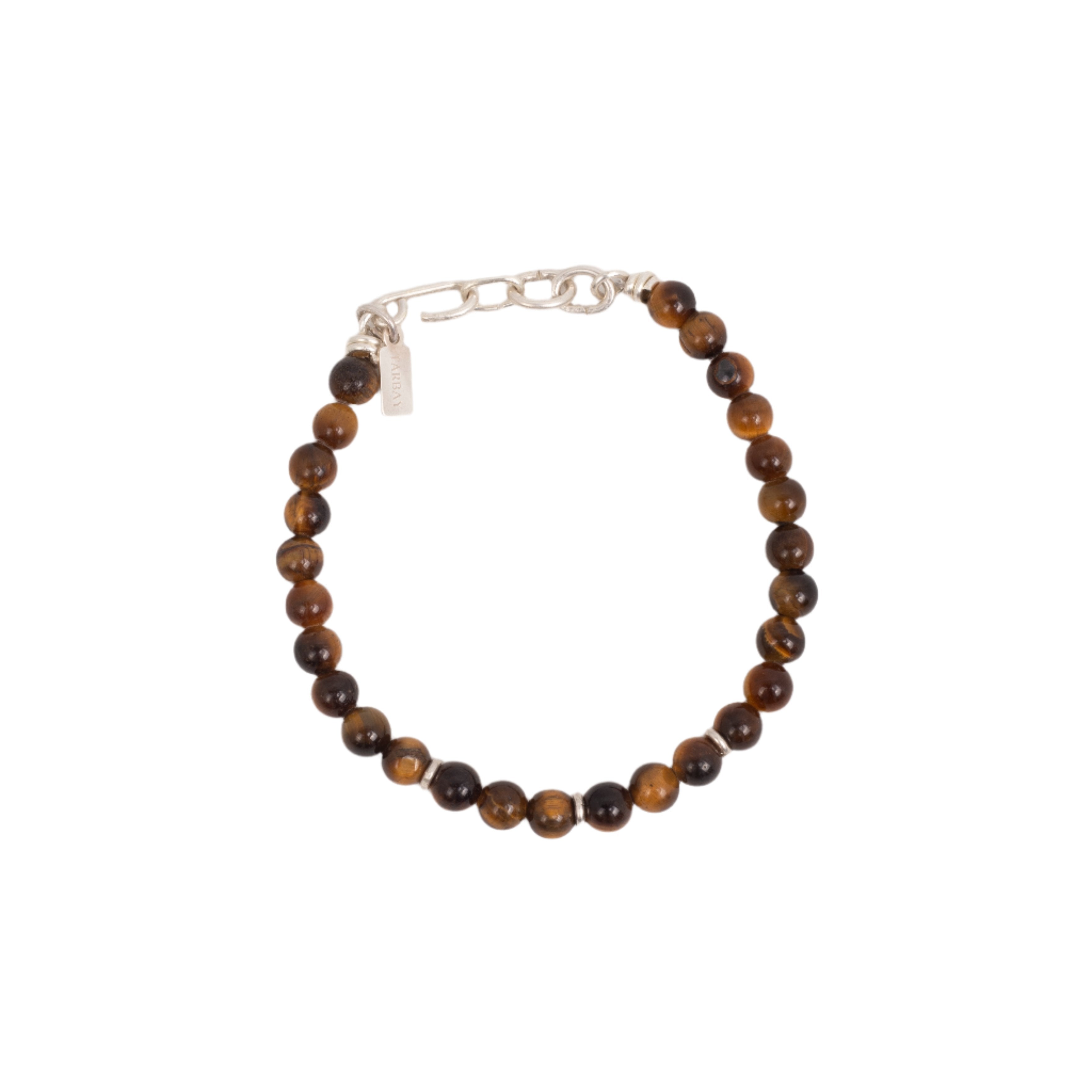 Andres Bracelet #1 (6mm) - Tiger's Eye & Sterling Silver Bracelets TARBAY