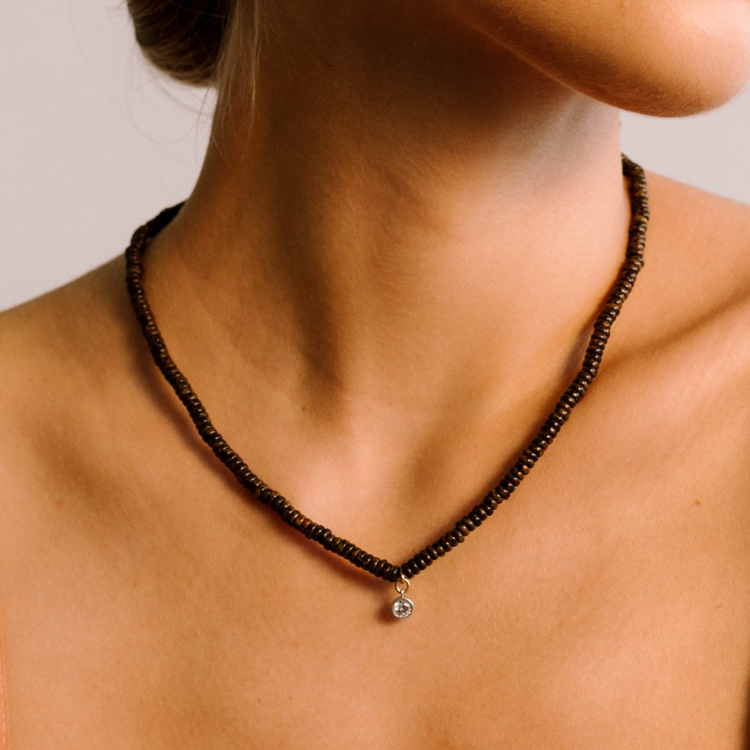 Zircon Necklace #1 - Bronzite & Zircon Necklaces TARBAY