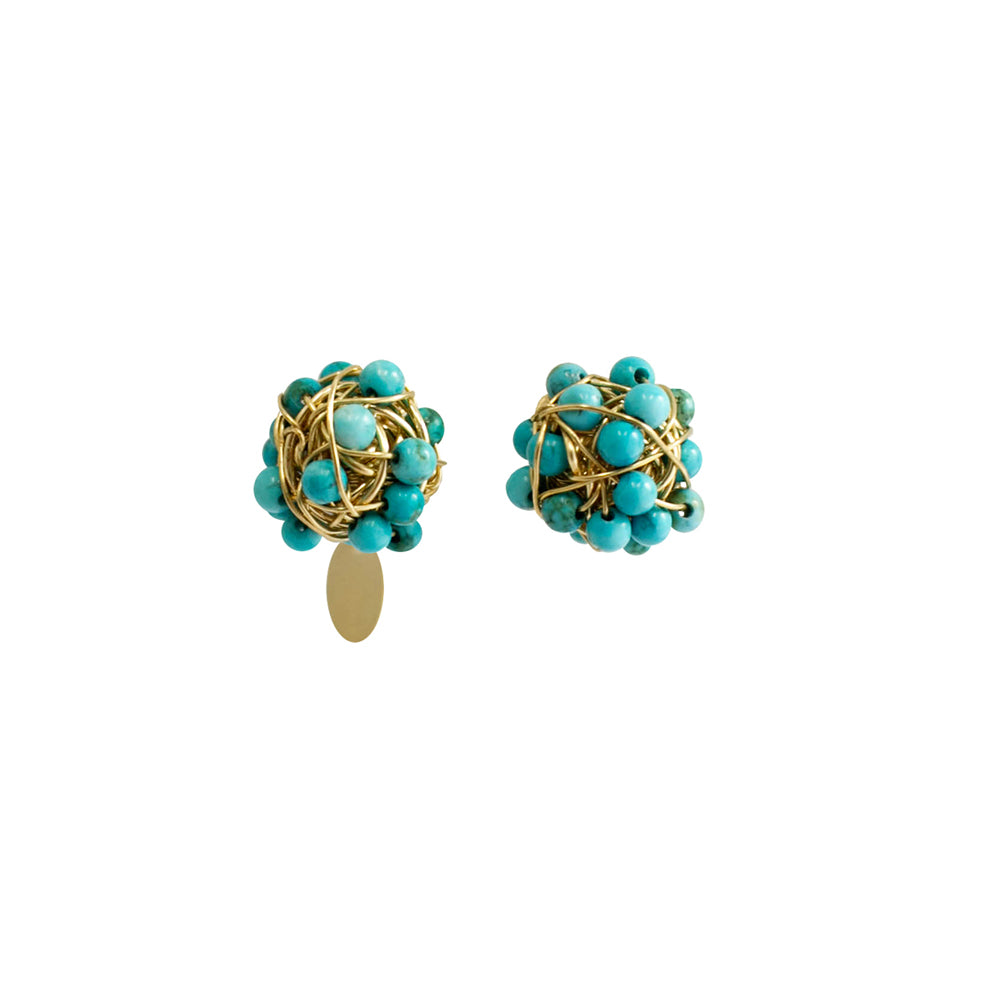 Clementina Stud Earrings #1 (9mm) - Turquoise Earrings TARBAY   