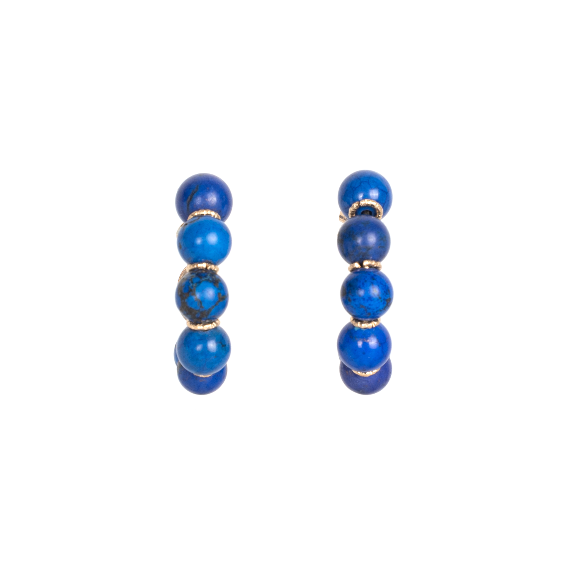 Acerola Hoop Earrings (25mm) - Lapis Lazuli Earrings TARBAY   