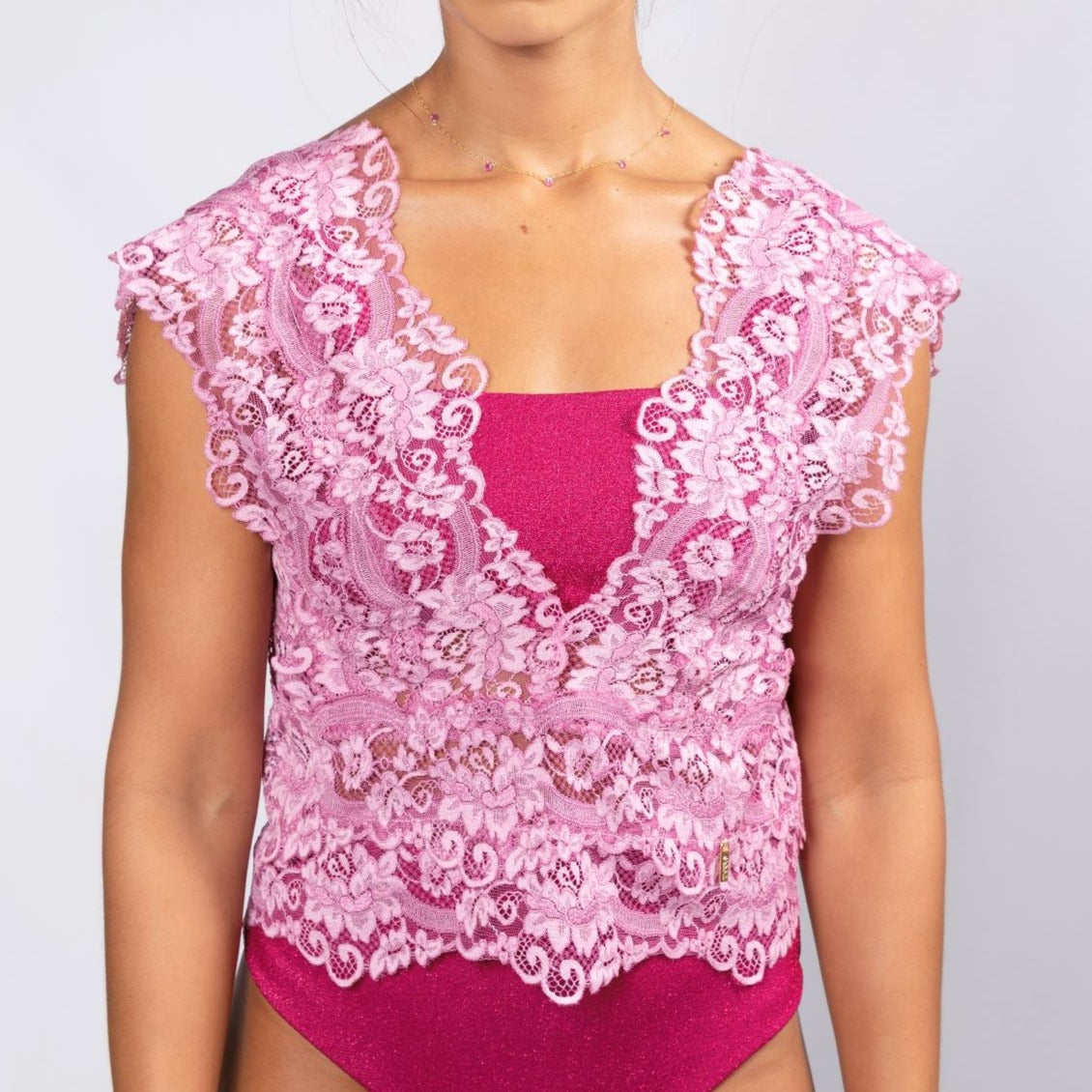 Primula Lace Top - Lilac Tops TARBAY   