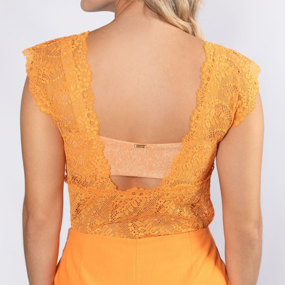 Primula Lace Top - Orange Tops TARBAY   