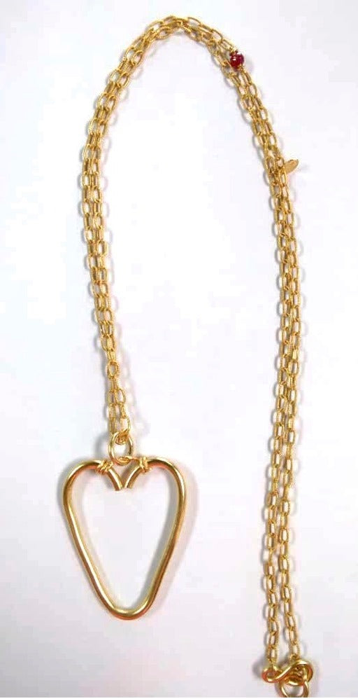 Heart Charm (55mm) with chain - Yellow Gold Charms TARBAY   